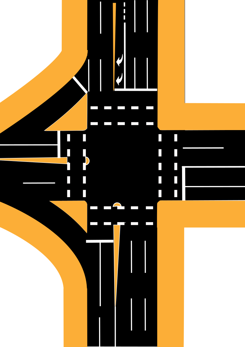 Simplified intersection at Gregory Terrace